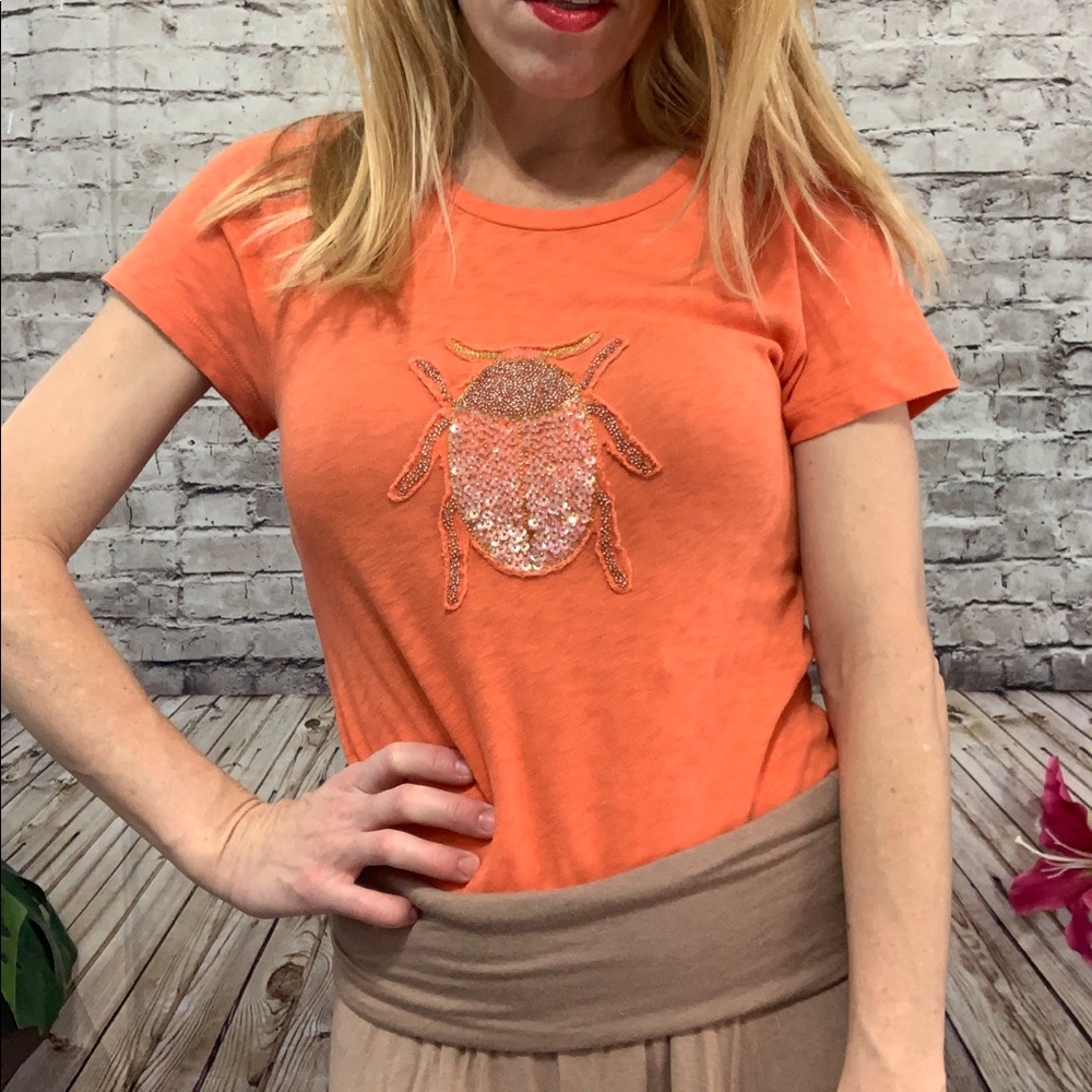 ‼️J CREW “SPARKLE BUG” Spring Tee Size Med‼️